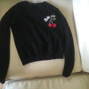 Brandy Melville cropped cherry bite me sweater